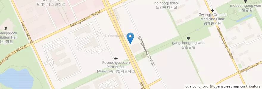 Mapa de ubicacion de 연세바른이치과 en كوريا الجنوبية, 경기도, 고양시, 일산동구.