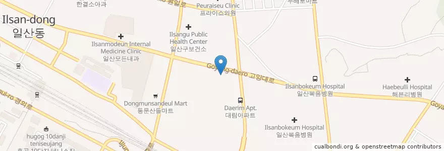 Mapa de ubicacion de 서울나은치과 en Südkorea, Gyeonggi-Do, 고양시, 일산동구.