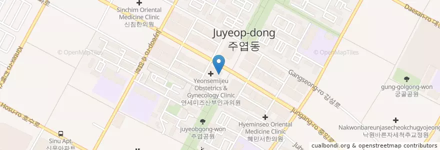 Mapa de ubicacion de 주엽성모안과 en Südkorea, Gyeonggi-Do, 고양시, 일산서구.