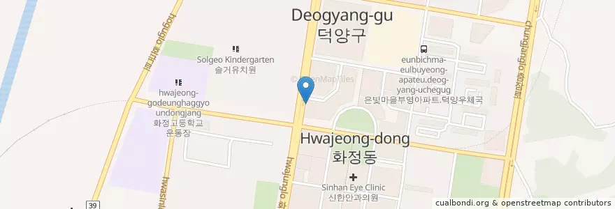 Mapa de ubicacion de 연세갤러리치과 en 대한민국, 경기도, 고양시, 덕양구.