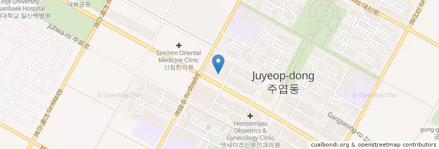 Mapa de ubicacion de 피노키오치과 en 대한민국, 경기도, 고양시, 일산서구.