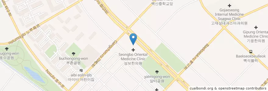 Mapa de ubicacion de 성보한의원 en 대한민국, 경기도, 고양시, 일산동구.