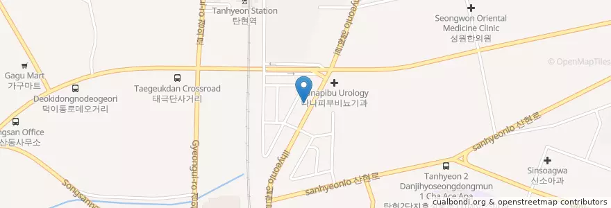 Mapa de ubicacion de 탄현연세의원 en Südkorea, Gyeonggi-Do, 고양시, 일산서구.