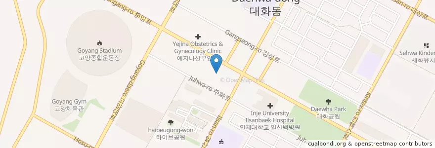 Mapa de ubicacion de 서울비뇨기과 일산점 en کره جنوبی, گیونگی-دو, 고양시, 일산서구.