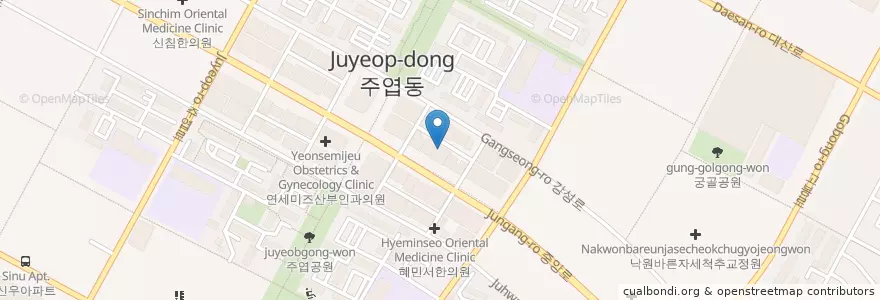Mapa de ubicacion de 한사랑피부과 en Corea Del Sud, Gyeonggi, 고양시, 일산서구.