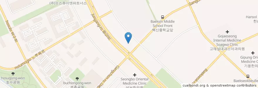 Mapa de ubicacion de 올리브동물병원 en Korea Selatan, Gyeonggi, 고양시, 일산동구.