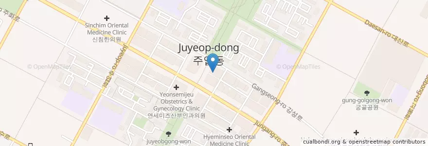 Mapa de ubicacion de 연세항맥병원 en Coreia Do Sul, Gyeonggi, 고양시, 일산서구.