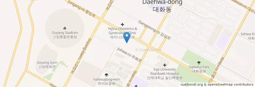 Mapa de ubicacion de 미소정신과 en کره جنوبی, گیونگی-دو, 고양시, 일산서구.