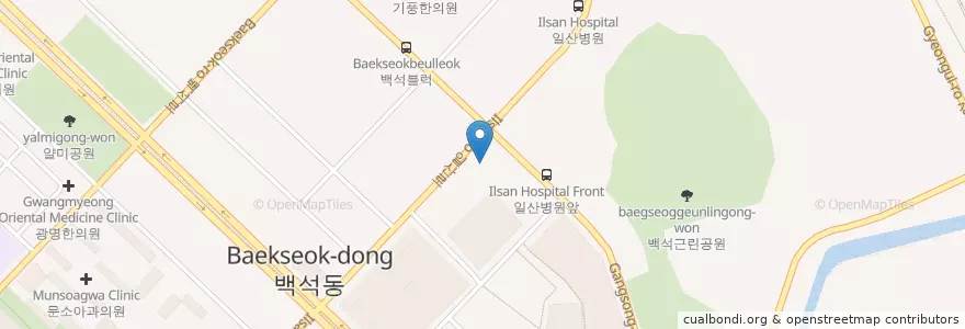 Mapa de ubicacion de 카프병원 en 대한민국, 경기도, 고양시, 일산동구.