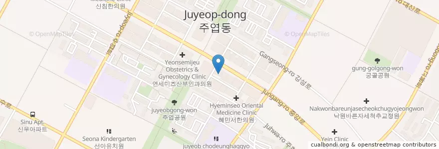 Mapa de ubicacion de 연세백비뇨기과 en 대한민국, 경기도, 고양시, 일산서구.