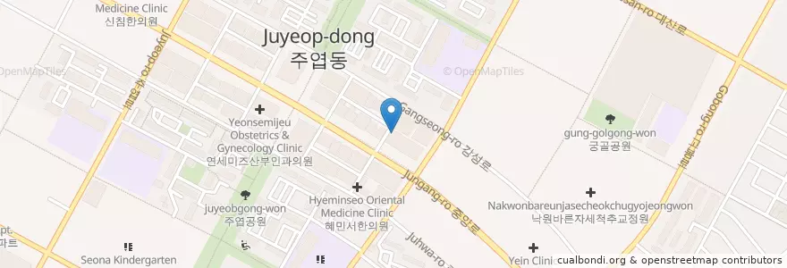 Mapa de ubicacion de 자이언성형외과 en 대한민국, 경기도, 고양시, 일산서구.