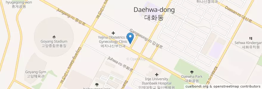 Mapa de ubicacion de 미앤미치과의원 en کره جنوبی, گیونگی-دو, 고양시, 일산서구.