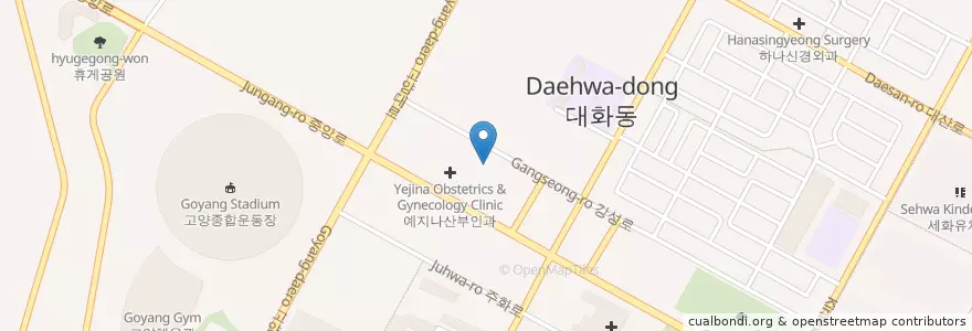 Mapa de ubicacion de 연세화이트치과 en 대한민국, 경기도, 고양시, 일산서구.