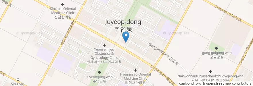 Mapa de ubicacion de 강선치과 en Республика Корея, Кёнгидо, Коян, 일산서구.