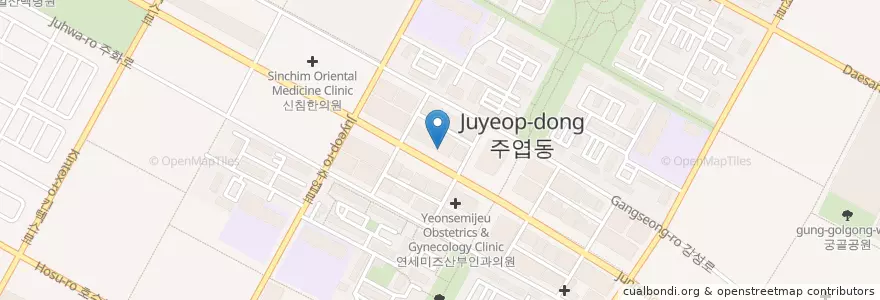 Mapa de ubicacion de 행복한치과의원 en Республика Корея, Кёнгидо, Коян, 일산서구.