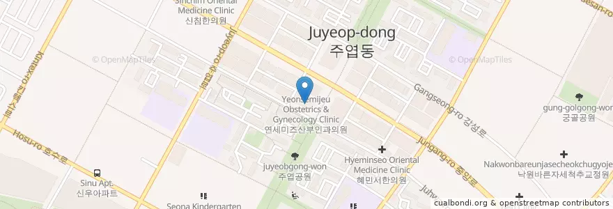 Mapa de ubicacion de 미치과 en 대한민국, 경기도, 고양시, 일산서구.
