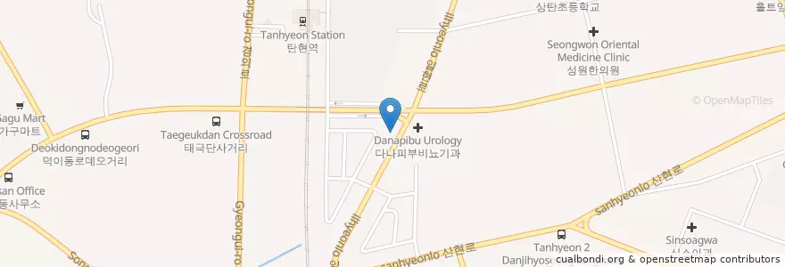 Mapa de ubicacion de 연세느낌표치과 en Korea Selatan, Gyeonggi, 고양시, 일산서구.