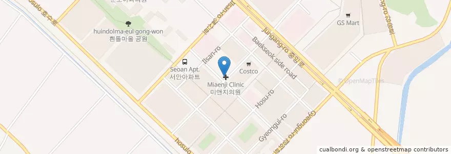 Mapa de ubicacion de 비타민피부과 en Südkorea, Gyeonggi-Do, 고양시, 일산동구.
