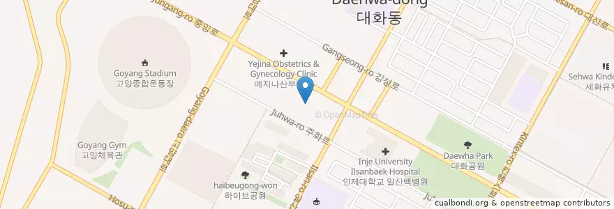 Mapa de ubicacion de 킴스정형외과 en كوريا الجنوبية, 경기도, 고양시, 일산서구.