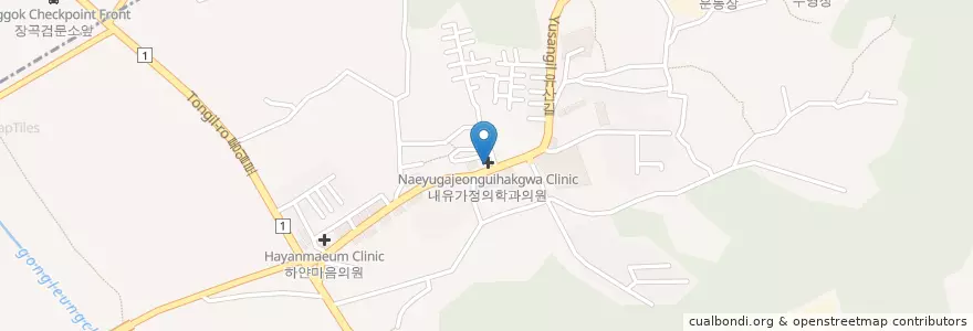 Mapa de ubicacion de 내유가정의학과의원 en 대한민국, 경기도, 고양시, 파주시.