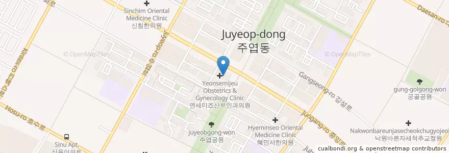 Mapa de ubicacion de 장재진내과 en Coreia Do Sul, Gyeonggi, 고양시, 일산서구.
