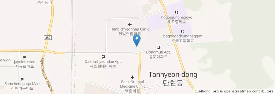 Mapa de ubicacion de 한빛연합의원 en Республика Корея, Кёнгидо, Коян, 일산서구.