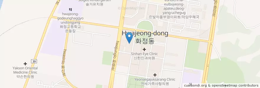 Mapa de ubicacion de 화정서울안과 en 대한민국, 경기도, 고양시, 덕양구.
