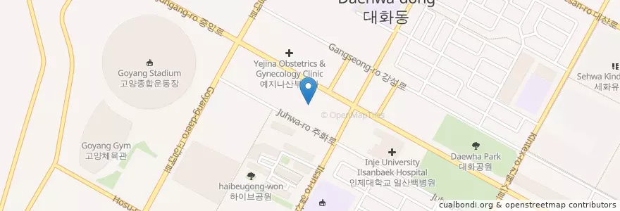 Mapa de ubicacion de 킴스통증크리닉 en کره جنوبی, گیونگی-دو, 고양시, 일산서구.