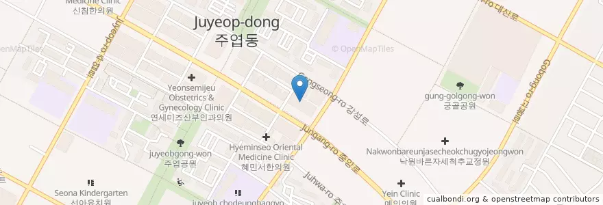 Mapa de ubicacion de 일산제일영상의학과의원 en کره جنوبی, گیونگی-دو, 고양시, 일산서구.