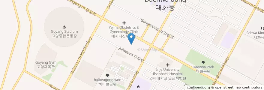 Mapa de ubicacion de 킴스의원 en کره جنوبی, گیونگی-دو, 고양시, 일산서구.