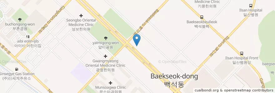 Mapa de ubicacion de 연세이우용정형외과 en Korea Selatan, Gyeonggi, 고양시, 일산동구.