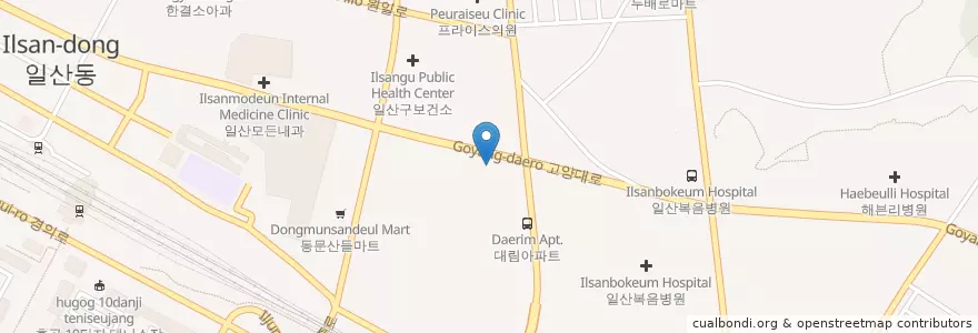 Mapa de ubicacion de 남궁정형외과의원 en Güney Kore, 경기도, 고양시, 일산동구.