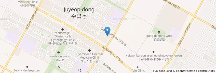 Mapa de ubicacion de 서병국이비인후과 en 대한민국, 경기도, 고양시, 일산서구.