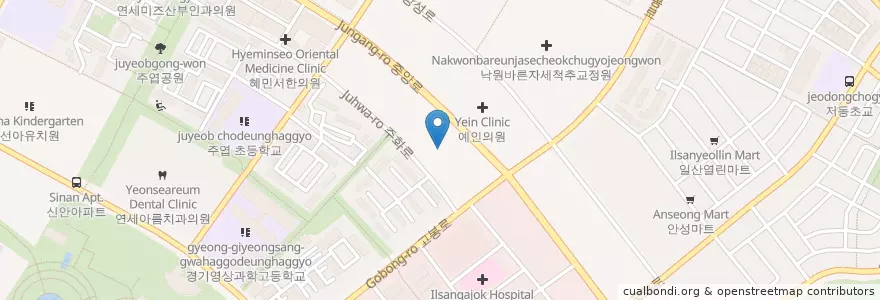 Mapa de ubicacion de 하태성정형외과 en Zuid-Korea, Gyeonggi-Do, 고양시, 일산서구.