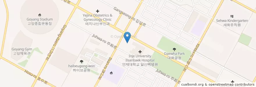 Mapa de ubicacion de 드림온비뇨기과의원 en Güney Kore, 경기도, 고양시, 일산서구.