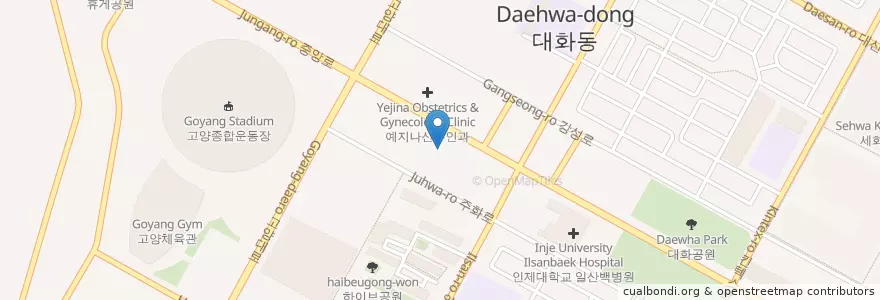 Mapa de ubicacion de 상쾌한이비인후과 en کره جنوبی, گیونگی-دو, 고양시, 일산서구.