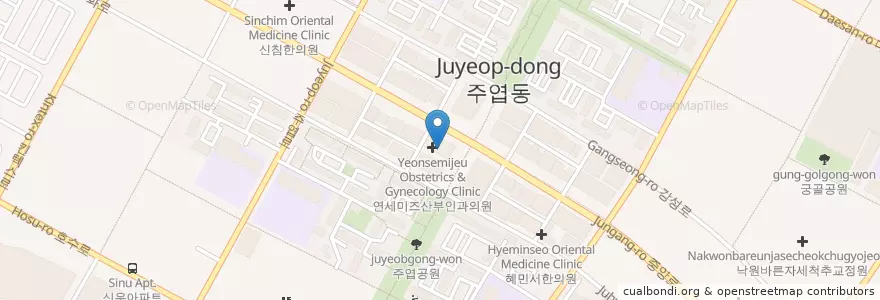 Mapa de ubicacion de 연세미즈산부인과 en Coreia Do Sul, Gyeonggi, 고양시, 일산서구.