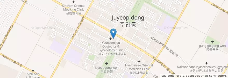 Mapa de ubicacion de 제일의원 en Coreia Do Sul, Gyeonggi, 고양시, 일산서구.