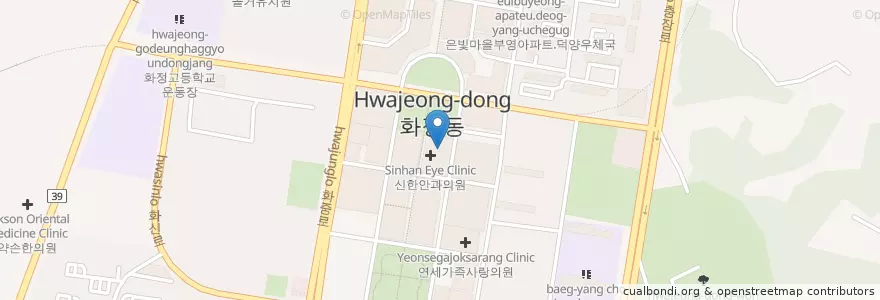 Mapa de ubicacion de 신한안과의원 en 韩国/南韓, 京畿道, 高阳市, 德阳区.