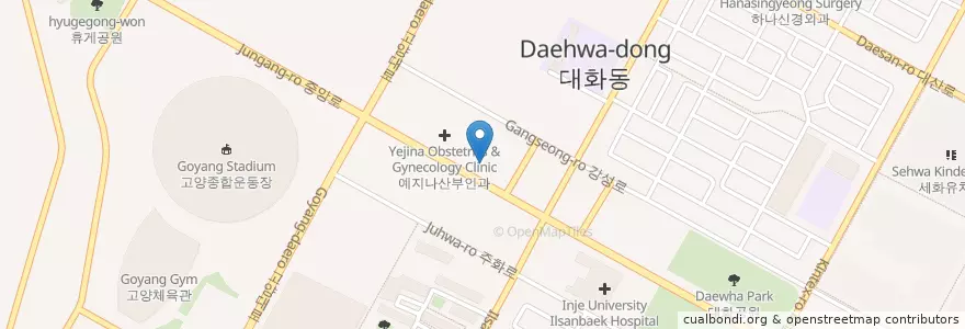 Mapa de ubicacion de 황금철신경외과의원 en 대한민국, 경기도, 고양시, 일산서구.