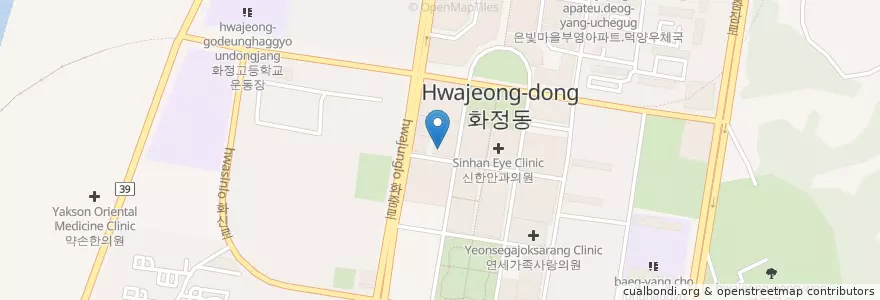 Mapa de ubicacion de 봄마루의원 en 대한민국, 경기도, 고양시, 덕양구.