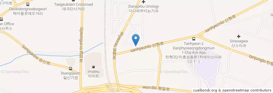 Mapa de ubicacion de 탄현경희한의원 en 대한민국, 경기도, 고양시, 일산서구.