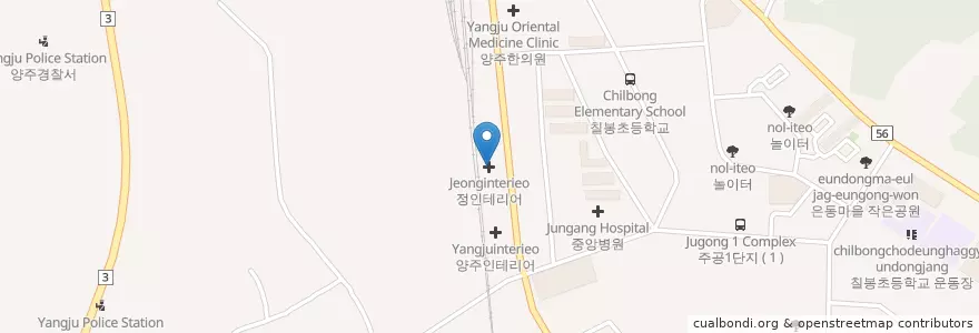 Mapa de ubicacion de 정인테리어 en کره جنوبی, گیونگی-دو, 양주시.