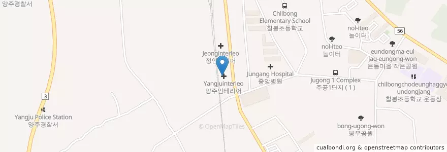 Mapa de ubicacion de 양주인테리어 en 대한민국, 경기도, 양주시.