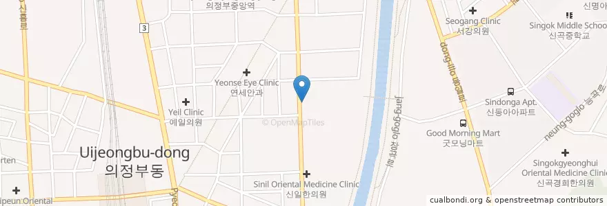 Mapa de ubicacion de 고한의원 en Corée Du Sud, Gyeonggi, 의정부시.