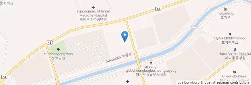 Mapa de ubicacion de 샌프란시스코치과 en 대한민국, 경기도, 의정부시.