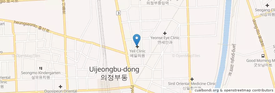 Mapa de ubicacion de 예일의원 en 韩国/南韓, 京畿道, 议政府市.