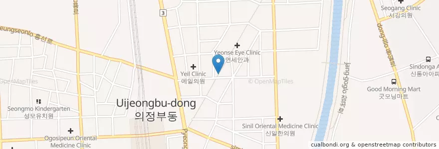 Mapa de ubicacion de 중앙수치과 en 大韓民国, 京畿道, 議政府市.