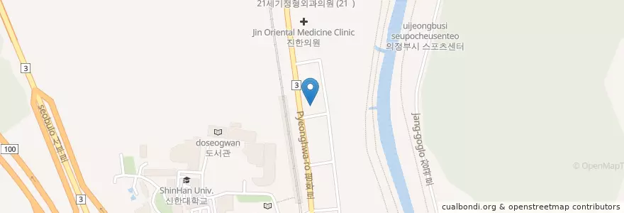 Mapa de ubicacion de 다메오치과 en Güney Kore, 경기도, 의정부시.