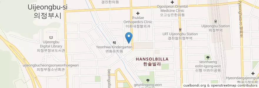 Mapa de ubicacion de 의정부시보건소 en Республика Корея, Кёнгидо, 의정부시.